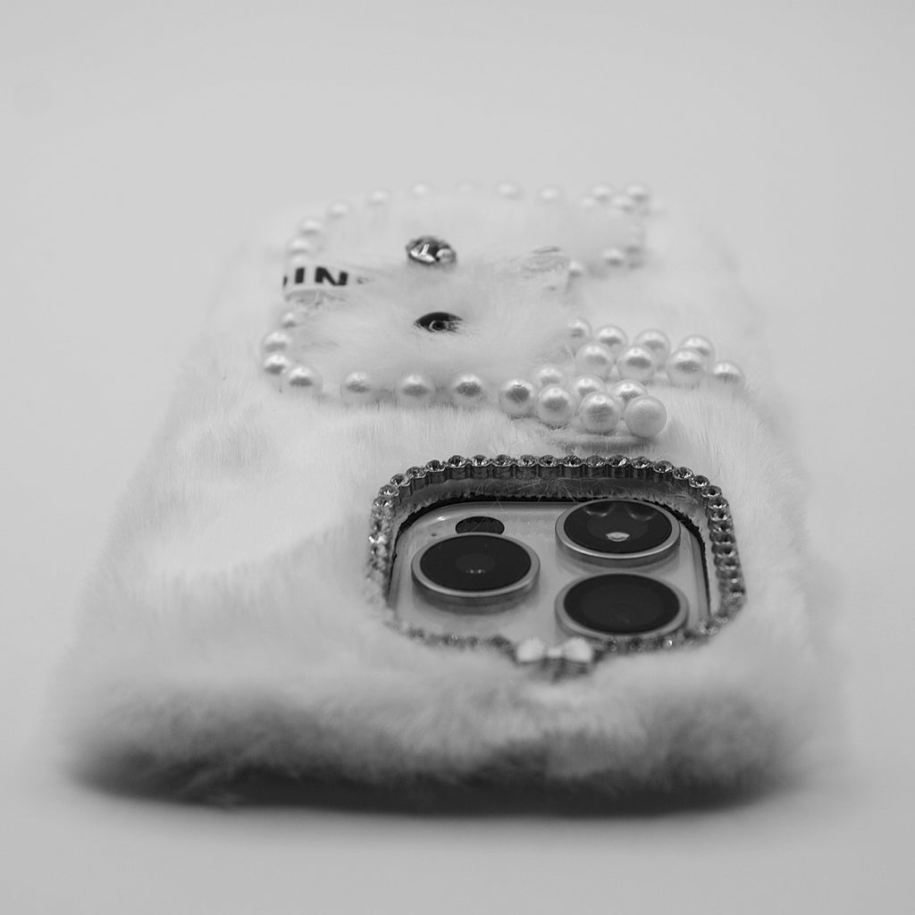 Fluffy Kanin 3D Cartoon TPU Cover - Hvid