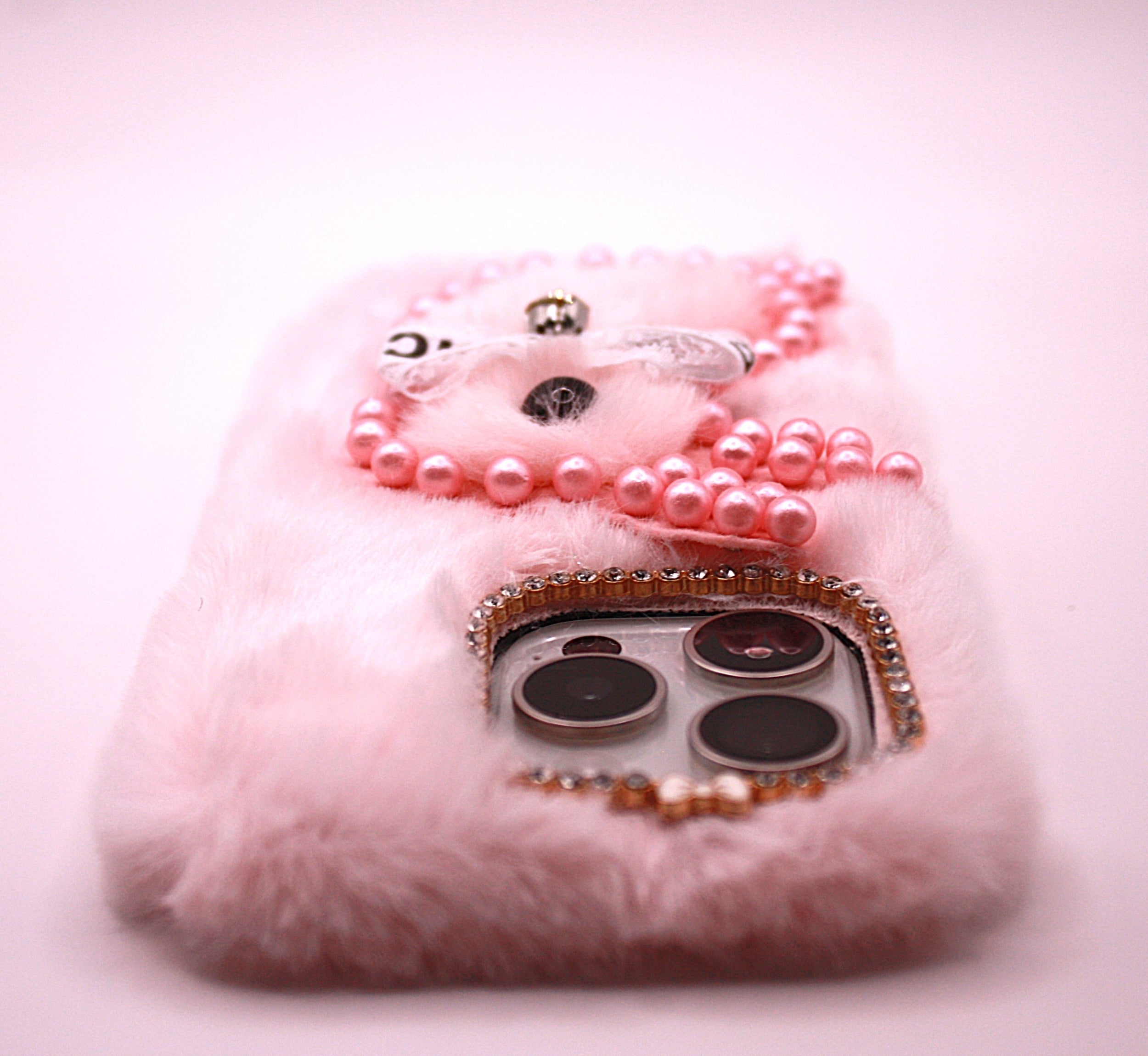 Fluffy Kanin 3D Cartoon TPU Cover - Pink