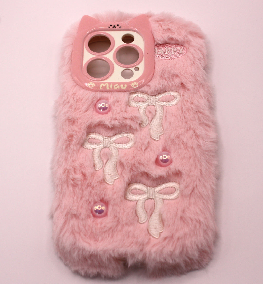 Fluffy Plush TPU Cover Med Sløjfer